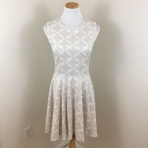Diane von Fursteberg Jeannie Tan Patterned lace fit and flare Dress